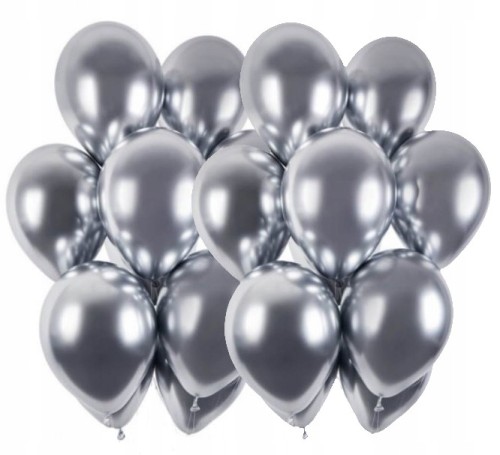 BALONY chromowane shiny SREBRNE 20 szt GLOSSY