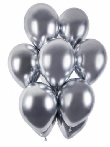 BALONY chromowane shiny SREBRNE 10 szt GLOSSY