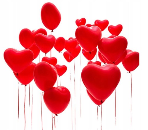 Balony czerwone gumowe serca serduszka walentynki