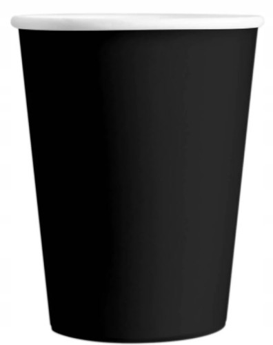 Kubki kubeczki papierowe 250 ml 6 szt czarny
