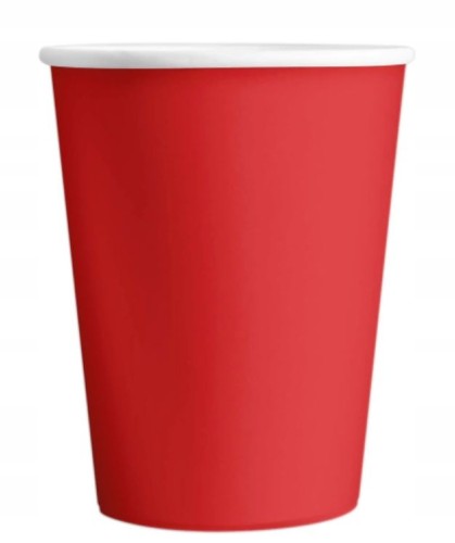 Kubki kubeczki papierowe 250 ml 6 szt czerwone
