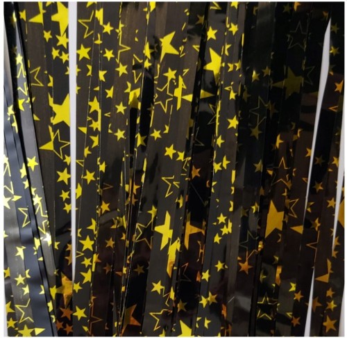 KURTYNA DEKORACYJNA czarna w gwiazdki 100 x 200 cm