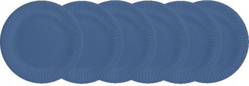 Talerzyki papierowe urodzinowe 18 cm granatowe 6sz