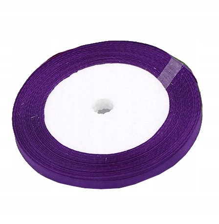 Wstążka tasiemka satynowa cienka fioletowa 6mmx22m