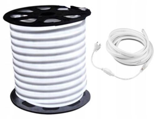 TAŚMA NEON LED 230V WODOODPORNY ZESTAW 6m zimny