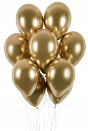 BALONY chromowane shiny duże 10 cali ZŁOTE 6 szt