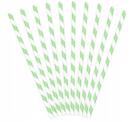 Słomki do picia BIO RURKI papierowe zielone białe
