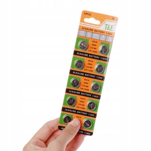 10x Bateria alkaIine 1,5V AG10 189 LR1130W zegarek