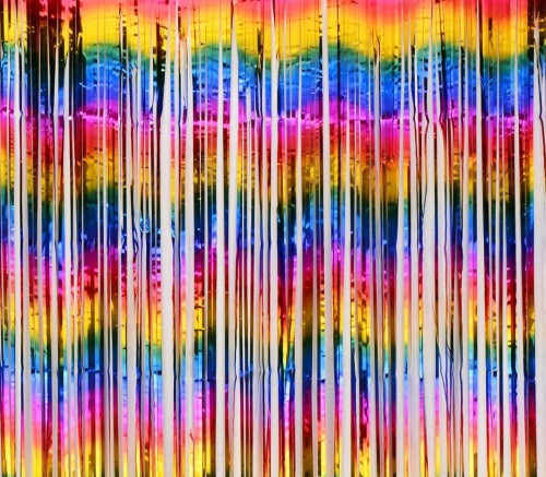 KURTYNA metaliczna tęczowa samoprzylepna 1 x 2 m