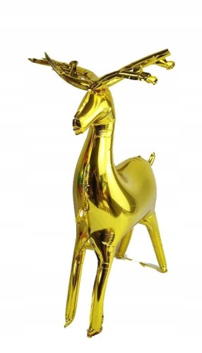 BALON foliowy renifer złoty 3D święta 125 x 80 cm
