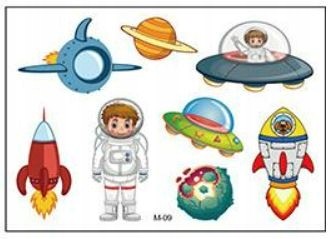 Tatuaże zmywalne kosmos tymczasowe kometa kolorowe
