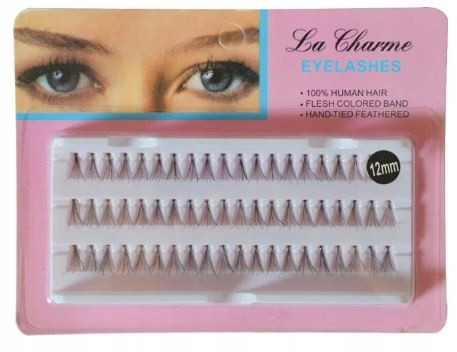 Sztuczne Rzęsy jedwabne kępki rzęs 12 mm 60 sztuk