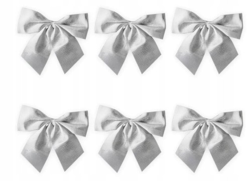 Kokarda świąteczna srebrna dekoracja na choinkę