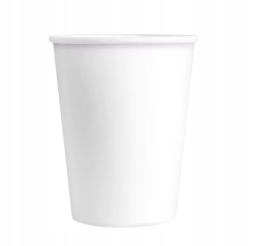 Kubki papierowe białe 220 ml 6 szt na urodziny