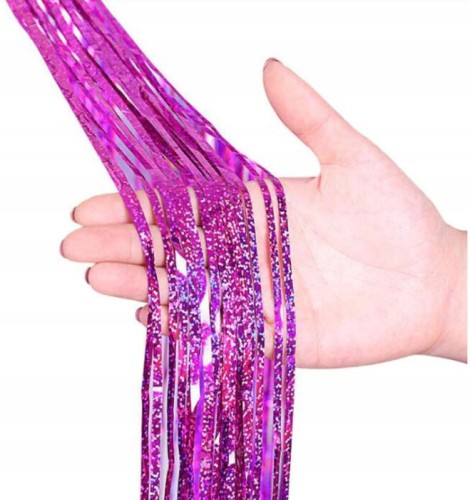 KURTYNA samoprzylepna fioletowa holograficzna 1x2m