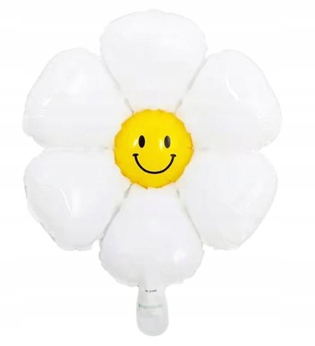 BALON foliowy urodziny KWIAT biały roczek 43x51 cm