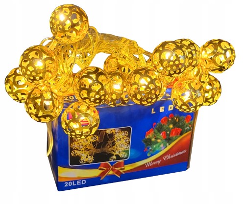 lampki CHOINKOWE LED 20 KULKI marokańskie ciepłe