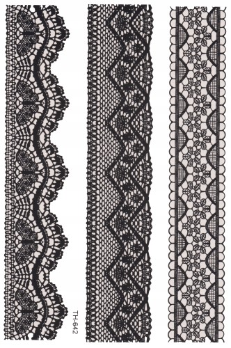 Tatuaże wzór koronki realistyczne zmywalne czarne