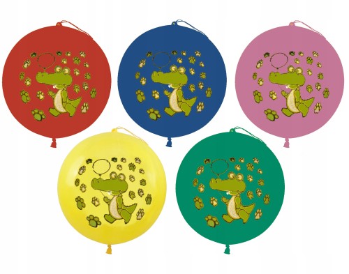 5 balonów piłka krokodyl 45 cm gumka do odbijania
