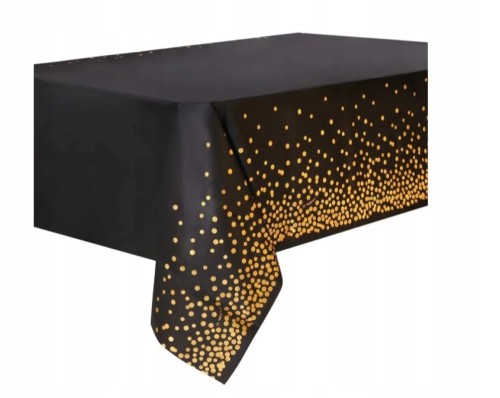 Obrus plamoodporny foliowy czarny sylwester cerata