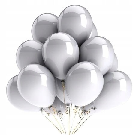 Balony metaliczne srebrne 10 szt urodziny 5 cali