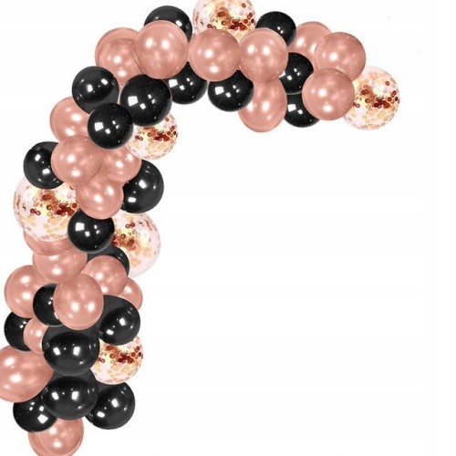Zestaw balonów girlanda balonowa rose gold czarny