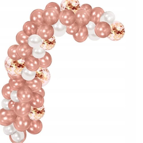 Zestaw balonów girlanda balonowa rose gold biały