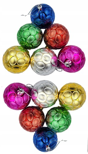 bombki choinkowe 12sztuk kolory szyszka połysk 6cm