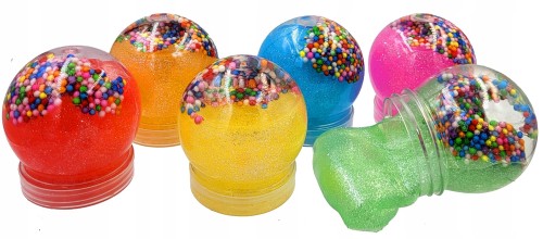 6x SLIME masa plastyczna kolory sensoryczna brokat