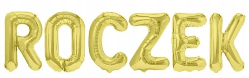 Balony foliowe napis na ROCZEK złoty 40cm urodziny