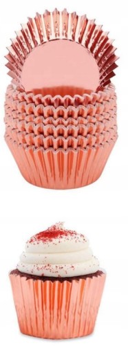 Papilotki do babeczek rose gold 50 szt muffinki