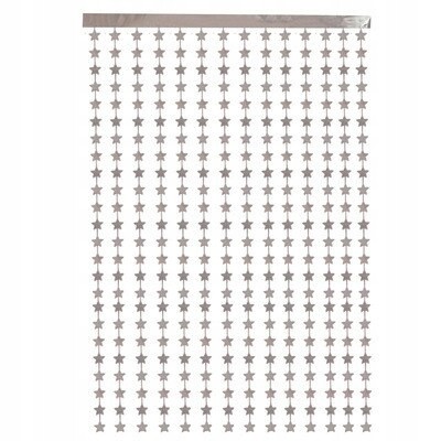 KURTYNA metaliczna samoprzylepna srebrna gwiazdki