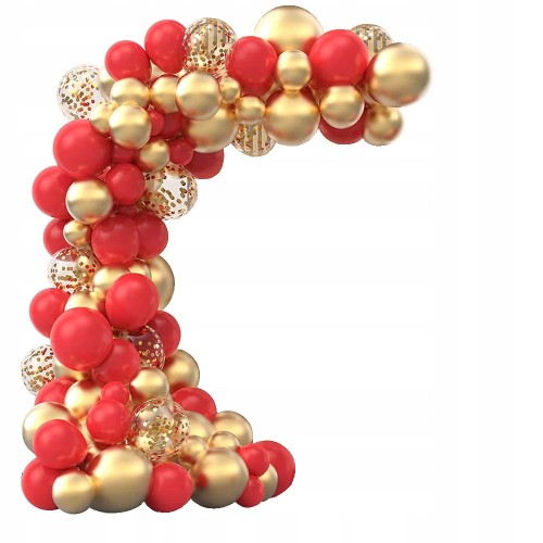 Zestaw balonów girlanda balonowa łuk czerwona złot