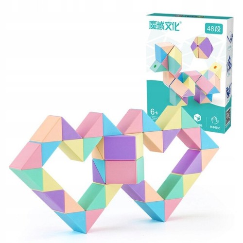 Układanka magiczna SNAKE pastelowa 48 el kostka