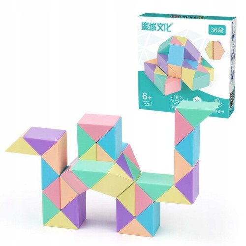 Układanka magiczna SNAKE pastelowy 36 el kostka