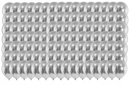 BALONY metaliczne shiny SREBRNE 5 cali 100 szt