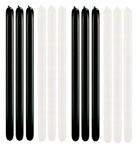 Balony długie do modelowania 100 szt czarne białe