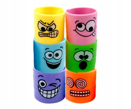 Sprężynka magiczna emotka śmieszna minka 6 szt