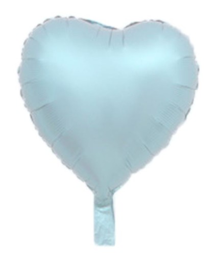 BALON foliowy matowy niebieski błękit serce 45 cm