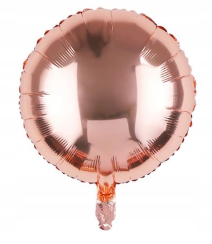 Balon urodzinowy foliowy okrągły rose gold 45 cm