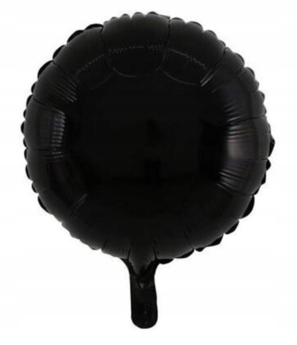 Balon urodzinowy foliowy okrągły czarny 45 cm