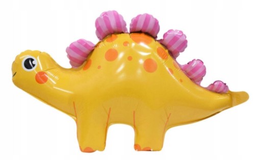 BALON foliowy dinozaur urodziny pomarańczowy 56x31