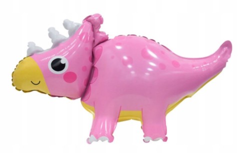 BALON foliowy urodziny dinozaur różowy 57 x 33 cm
