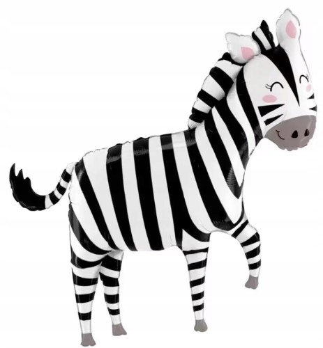 BALON foliowy zebra urodziny przyjęcie 64 x 83 cm