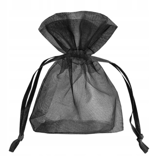 Woreczki z organzy czarne wesele 9 cm x 7cm 10 szt