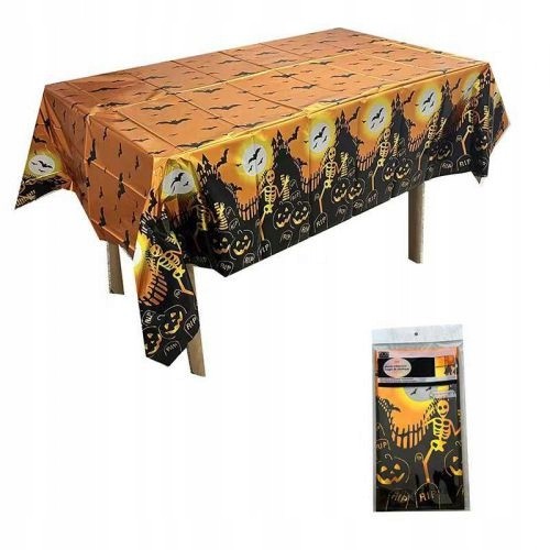 Obrus foliowy Halloween pomarańczowy 137 x 274 cm