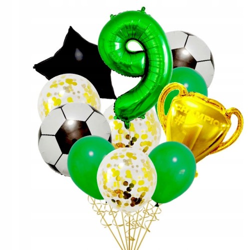 Zestaw balonów piłka nożna na 9 dziewiąte urodziny