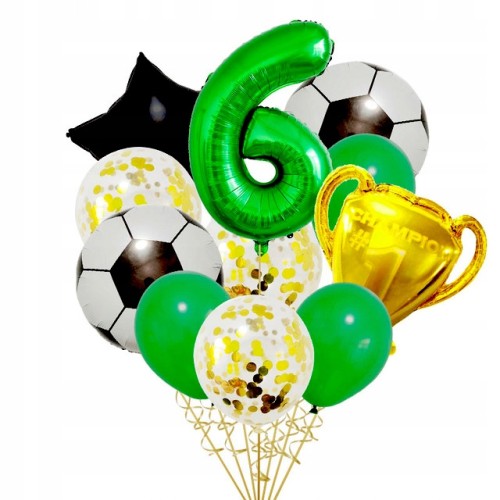 Zestaw balonów piłka nożna na 6 szóste urodziny