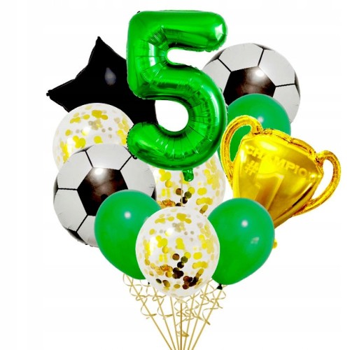 Zestaw balonów piłka nożna na piąte 5 urodziny