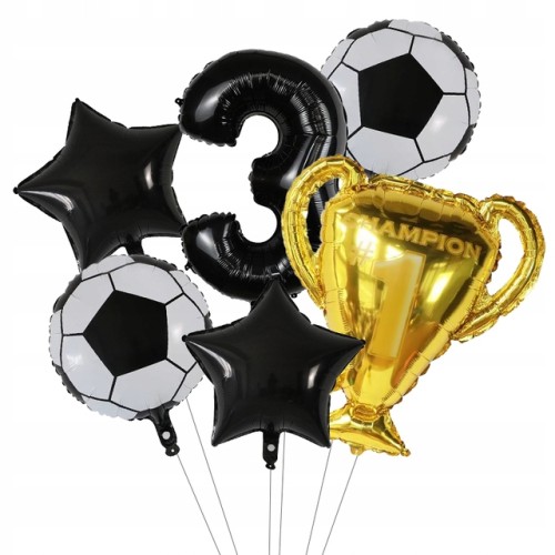 Zestaw balonów piłka nożna na trzecie 3 urodziny